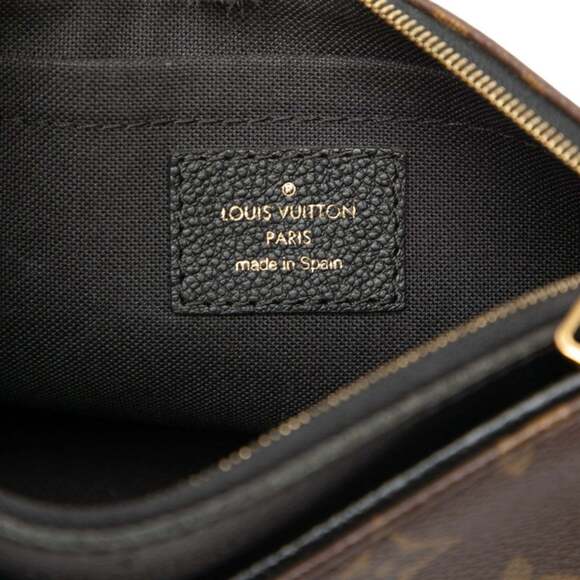 LOUIS VUITTON Authentic Black Monogram Leather Shoulder Bag